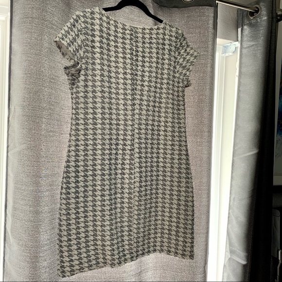 Charcoal Houndstooth Dress with Silver Buttons - Picture 4 of 5
